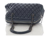 Chanel Dark Grey Blue Quilted Lambskin Bowler Bag