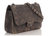 Chanel Jumbo Taupe and Navy Distressed Calfskin Paris-Cuba Classic Double Flap