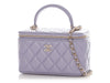 Chanel Small Lavender Quilted Lambskin Top Handle Vanity Case