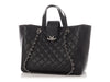 Chanel Large Black Part-Quilted Caviar CC Tote