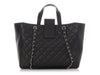 Chanel Large Black Part-Quilted Caviar CC Tote