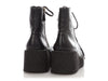 Chanel Black Lambskin Wedge Combat Boots