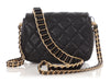 Chanel Mini Black Quilted Caviar Médallion Flap