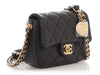 Chanel Mini Black Quilted Caviar Médallion Flap