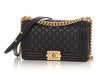 Chanel Old Medium Black Quilted Lambskin Boy Bag