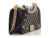 Chanel Old Medium Black Quilted Calfskin Boy Bag