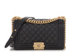 Chanel Old Medium Black Quilted Calfskin Boy Bag