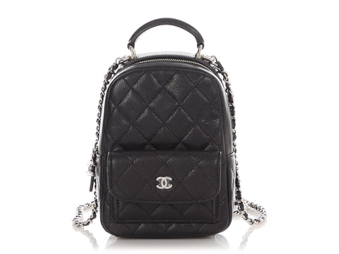 Chanel Mini Black Quilted Caviar Classic Backpack