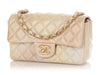 Chanel Mini Beige and Gold Iridescent Quilted Calfskin Rectangular Classic