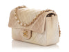 Chanel Mini Beige and Gold Iridescent Quilted Calfskin Rectangular Classic