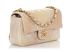 Chanel Mini Beige and Gold Iridescent Quilted Calfskin Rectangular Classic