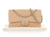 Chanel Medium/Large Beige Claire Quilted Caviar Classic Double Flap