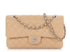 Chanel Medium/Large Beige Claire Quilted Caviar Classic Double Flap