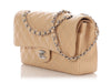 Chanel Medium/Large Beige Claire Quilted Caviar Classic Double Flap