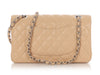 Chanel Medium/Large Beige Claire Quilted Caviar Classic Double Flap