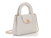 Chanel Small Light Gray Quilted Glazed Calfskin Nano Kelly