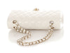 Chanel Medium/Large White Quilted Caviar Classic Double Flap