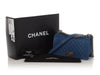 Chanel Old Medium Blue Quilted Caviar Boy Bag