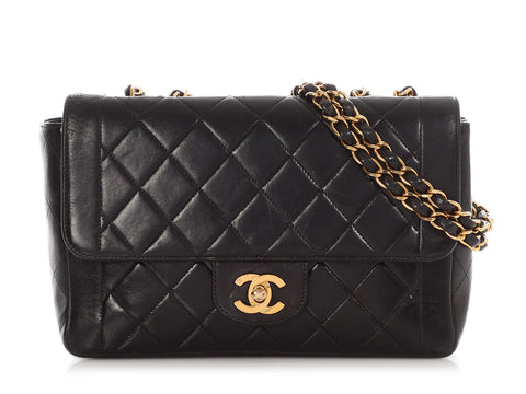 Chanel Vintage Black Quilted Lambskin Flap