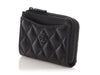 Chanel Black Quilted Lambskin Zip Around Card Holder