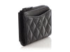 Chanel Black Quilted Lambskin Zip Around Card Holder