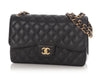 Chanel Jumbo Black Quilted Caviar Classic Double Flap