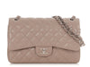 Chanel Jumbo Taupe Quilted Caviar Classic Double Flap