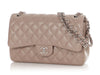 Chanel Jumbo Taupe Quilted Caviar Classic Double Flap