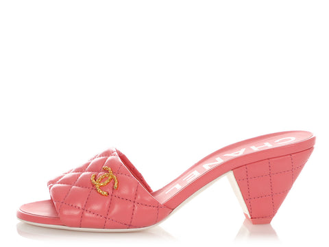 Chanel Pink Slide Sandals