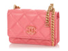 Chanel Pink Quilted Lambskin Pending CC Wallet on Chain WOC