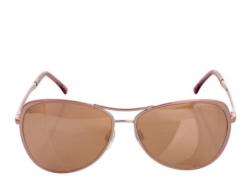 Chanel Rose Gold Mirrored Aviator Sunglasses