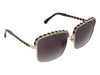 Chanel Gold and Leather CC Sunglasses