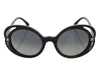 Chanel Black Bold Camellia Round Sunglasses