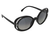 Chanel Black Bold Camellia Round Sunglasses