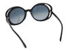 Chanel Black Bold Camellia Round Sunglasses