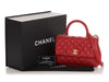 Chanel Mini Red Quilted Caviar Coco Handle