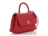 Chanel Mini Red Quilted Caviar Coco Handle