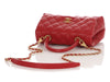 Chanel Mini Red Quilted Caviar Coco Handle