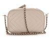 Chanel Beige Chevron-Quilted Calfskin Camera Bag