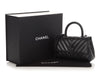 Chanel Mini So Black Chevron-Quilted Caviar Coco Handle