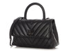 Chanel Mini So Black Chevron-Quilted Caviar Coco Handle