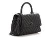 Chanel Mini So Black Chevron-Quilted Caviar Coco Handle