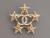 Chanel Crystal Logo Star Brooch