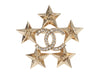 Chanel Crystal Logo Star Brooch