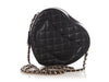 Chanel Large Black Part-Quilted Lambskin In Love Heart Crossbody