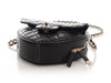 Chanel Large Black Part-Quilted Lambskin In Love Heart Crossbody