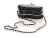 Chanel Large Black Part-Quilted Lambskin In Love Heart Crossbody