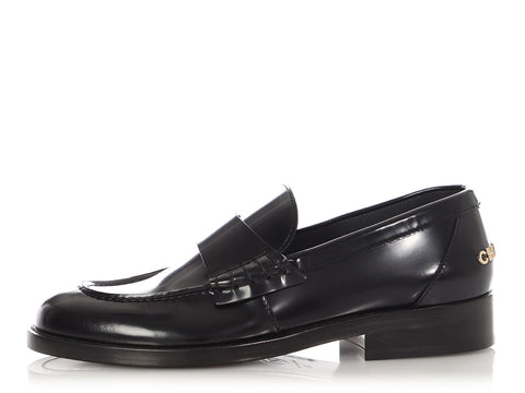 Chanel Black Shiny Calfskin Loafers