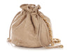 Chanel Vintage Small Taupe Quilted Lambskin Bucket Bag