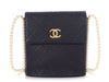 Chanel Small Navy Quilted Calfskin Pearl Strap Bag